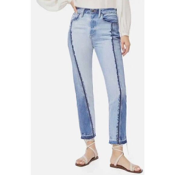 FRAME 'Le Mix Repair' High-Waist Jeans Palomino - Size 28 - Picture 1 of 11